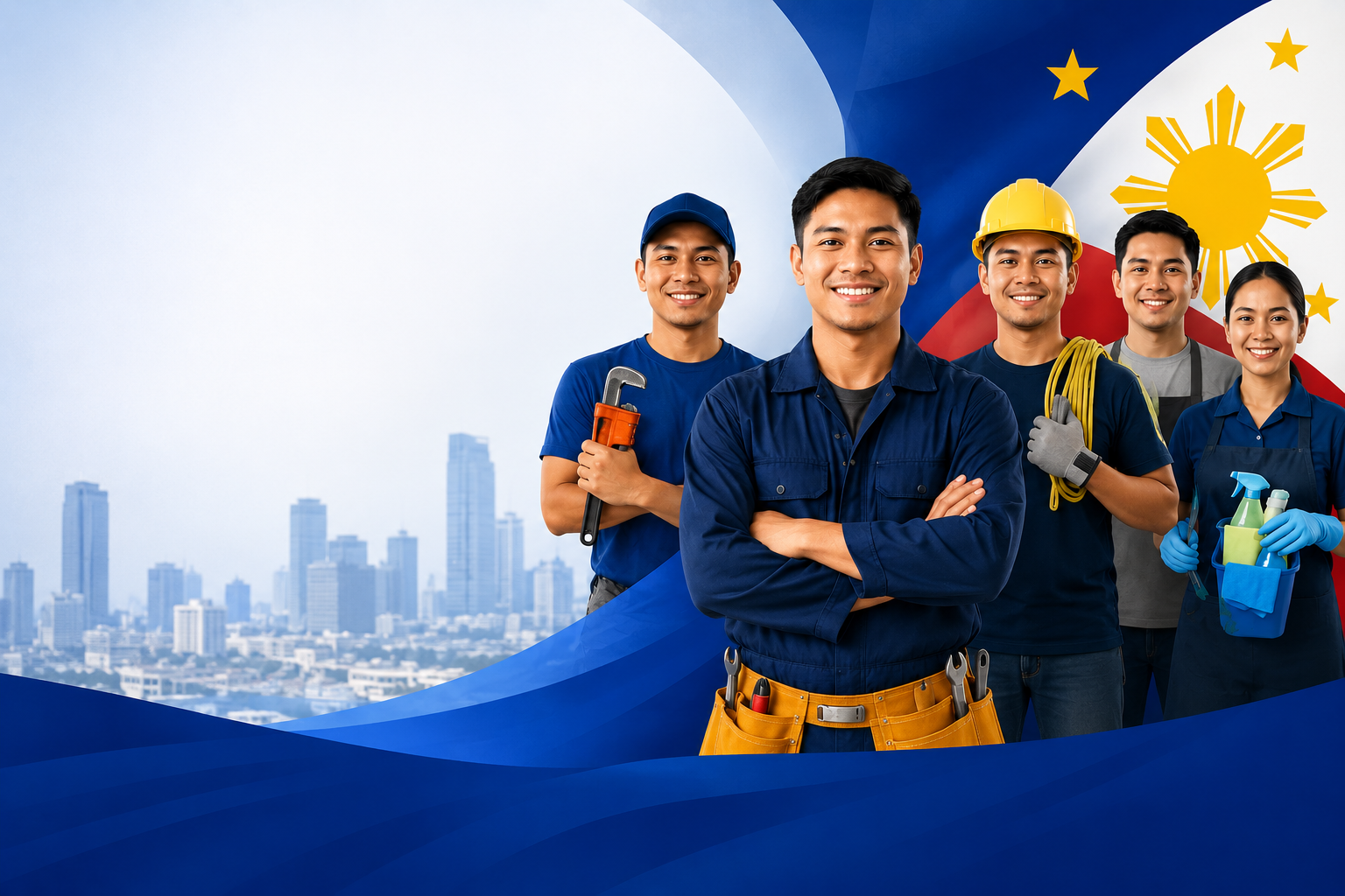 Filipino skilled workers representing BlueCollar PH services